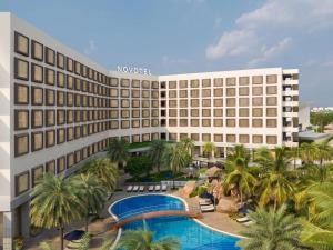 an aerial view of the mgm hotel at Novotel Hyderabad Convention Centre in Hyderabad