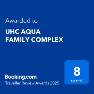 Certifikát, hodnocení, plakát nebo jiný dokument vystavený v ubytování UHC AQUA FAMILY COMPLEX