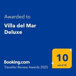 Certifikát, ocenenie alebo iný dokument vystavený v ubytovaní Villa del Mar Deluxe