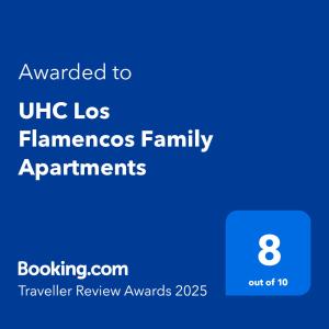 Certifikát, hodnocení, plakát nebo jiný dokument vystavený v ubytování UHC Los Flamencos Family Apartments