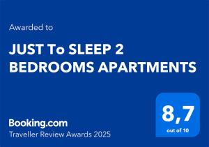 Postel nebo postele na pokoji v ubytování JUST To SLEEP 2 BEDROOMS APARTMENTS