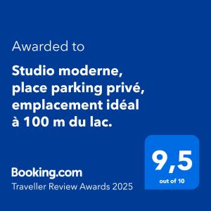 安锡Studio moderne, place parking privé, emplacement idéal à 100 m du lac.的相册照片