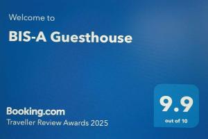 Certifikát, hodnocení, plakát nebo jiný dokument vystavený v ubytování BIS-A Guesthouse