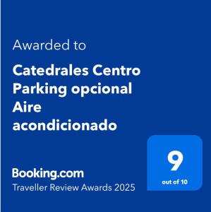 Certifikát, ocenenie alebo iný dokument vystavený v ubytovaní Catedrales Centro Parking opcional Aire acondicionado