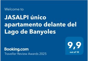 Certifikát, ocenenie alebo iný dokument vystavený v ubytovaní JASALPI único apartamento delante del Lago de Banyoles