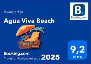 Certifikát, hodnocení, plakát nebo jiný dokument vystavený v ubytování Agua Viva Beach