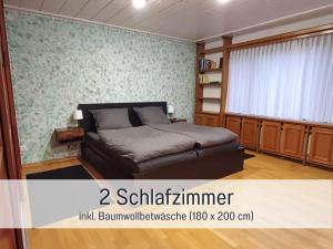 a bedroom with a bed in a room at Germersheimer Rhein-Idylle Sauna, Whirlpool in Germersheim