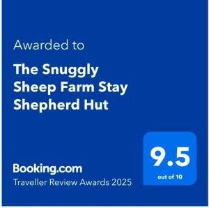 Certifikát, hodnocení, plakát nebo jiný dokument vystavený v ubytování The Snuggly Sheep Shepherd Hut Campview Farm Stay