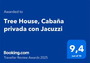 una captura de pantalla de la casa del árbol calanta puerto tamarin en Tree House, Cabaña privada con Jacuzzi, en Guatapé