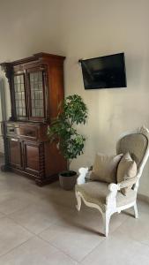sala de estar con silla y maceta en I Tamarindi, en Palermo 28 fotos más