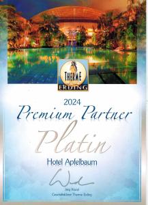 Certifikát, hodnocení, plakát nebo jiný dokument vystavený v ubytování Hotel Apfelbaum