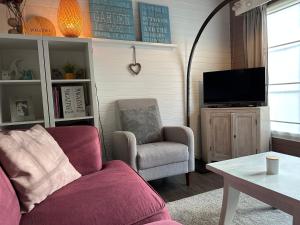 TV a/nebo společenská místnost v ubytování Chalet Happiness