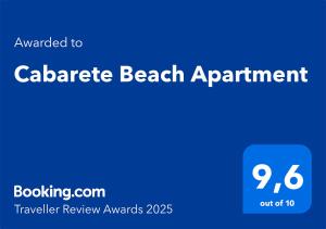 Certifikát, hodnocení, plakát nebo jiný dokument vystavený v ubytování Cabarete Beach Apartment