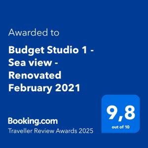 Fotografie z fotogalerie ubytování Budget Studio 1 - Sea view - Renovated February 2021 v destinaci Haraki