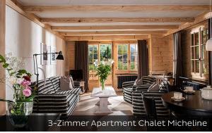 Een zitgedeelte bij Hotel Arc-en-ciel Gstaad