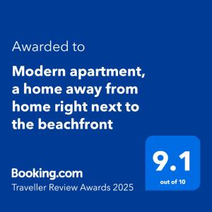 a screenshot of a modem appointment with a home away from home right next to at Modern apartment, a home away from home right next to the beachfront in Summerstrand