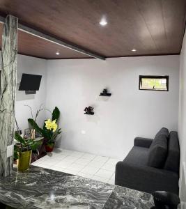 a living room with a couch and a table at Villa JADE, La Fortuna Downtown Apartment in Fortuna
