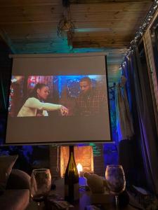 TV a/nebo společenská místnost v ubytování AURA Cottages