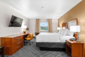 Ένα ή περισσότερα κρεβάτια σε δωμάτιο στο Comfort Inn Hobart-Merrillville I-65