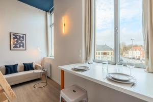 Χώρος καθιστικού στο Studio pour deux personnes en mezzanine