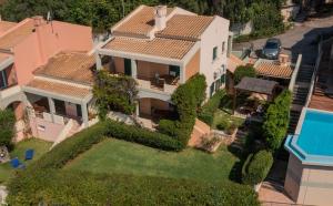 an aerial view of a house with a garden at Barbati Angela's Garden Sea View in Barbati