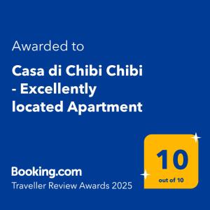 Vottorð, verðlaun, skilti eða annað skjal til sýnis á Casa di Chibi Chibi - Brand new apartment with pool close to the beach