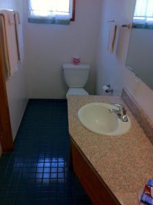 a bathroom with a sink and a toilet at Reedley Inn in Reedley