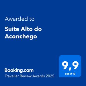 Suíte Alto do Aconchego的证书、奖牌、标识或其他文件