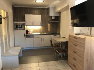 Kuchyň nebo kuchyňský kout v ubytování Appart-Hotel Gwendy