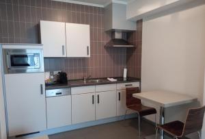Kuchyň nebo kuchyňský kout v ubytování Appart-Hotel Gwendy