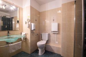 a bathroom with a toilet and a sink at Hôtel Notre Dame in Bordeaux