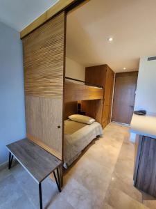 Katil atau katil-katil dalam bilik di Luxurious apartment in cruz de huanacaxtle