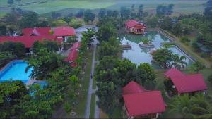 an overhead view of a resort with a swimming pool at Valley Breeze Resort in Gabaldon