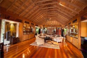 a large living room with a couch and a table at Hidden Paradise Private Master Bedroom Villa,Langkawi in Teluk Datai