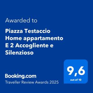 a screenshot of a phone with the text awarded to pizza taza taza home at Piazza Testaccio Home appartamento E 2 Accogliente e Silenzioso in Rome