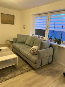 Χώρος καθιστικού στο Ferienwohnung Unter den Linden