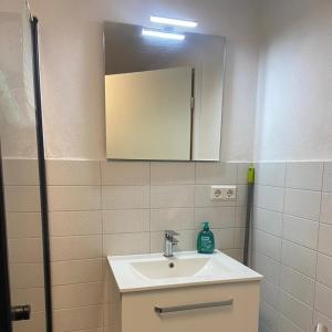 Ένα μπάνιο στο Ferienwohnung Unter den Linden +13 φωτογραφίες