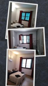 a collage of three pictures of a bedroom at Trendy in Palma de Mallorca