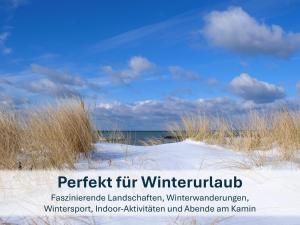 ein Bild eines Strandes mit Sand und Gras in der Unterkunft Ferienhaus mit Reetdach Gerdi in Heringsdorf