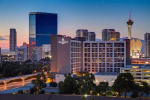 a view of a city skyline at night at Renaissance Las Vegas Hotel in Las Vegas
