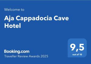 Certifikát, hodnocení, plakát nebo jiný dokument vystavený v ubytování Aja Cappadocia Cave Hotel