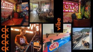 un collage di foto di persone in una camera di CK Hostel a Ko Tao