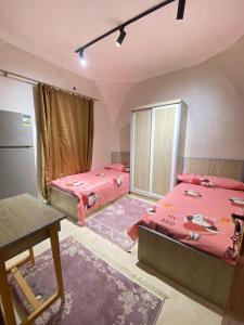 Postel nebo postele na pokoji v ubytování شقة دوبلكس بروف