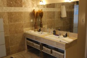 a bathroom with a sink and a mirror at vestagaia Chambres d'hôtes in Saint-Gilles +23 photos