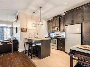 Kuchyň nebo kuchyňský kout v ubytování Condo-hôtel Le Champlain - Condo103 Bromont