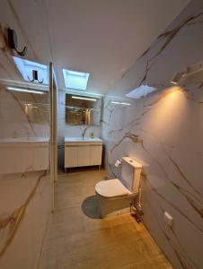 a bathroom with a toilet and a sink at Casa do Adro in Meda +9 photos