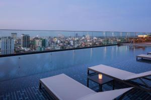 Nespecifikovaný výhled na destinaci Phnompenh nebo výhled na město při pohledu z hotelu