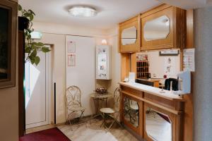 Kuhinja oz. manjša kuhinja v nastanitvi Ambiente Hotel Strehla