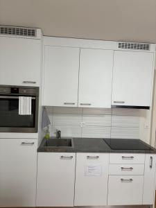 Kuchyň nebo kuchyňský kout v ubytování 2 Zimmer Appartement mit eigenem Bad und Küche