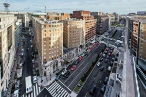 an aerial view of a city street with cars at The Mayflower Hotel, Autograph Collection in Washington